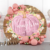 Runden Kürbis Braun Streifen Hölzern Babydusche Hintergrund